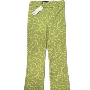 Zara retro high waisted,  flare with inside slits long pants size M NWT